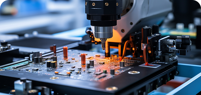 circuit board manufacturing closeup